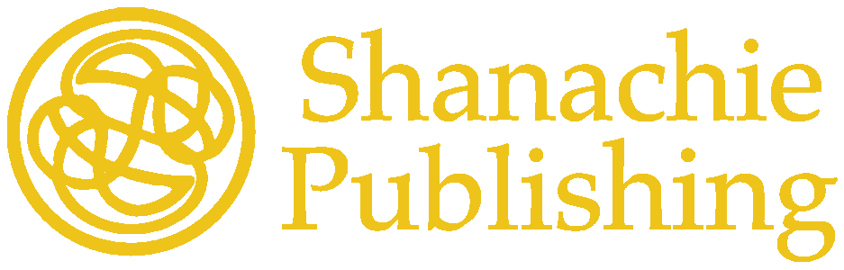 celtic symbol in gold and the words shanachie publishing